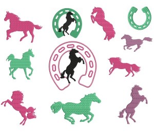 Stickserie Pferde Silhouette